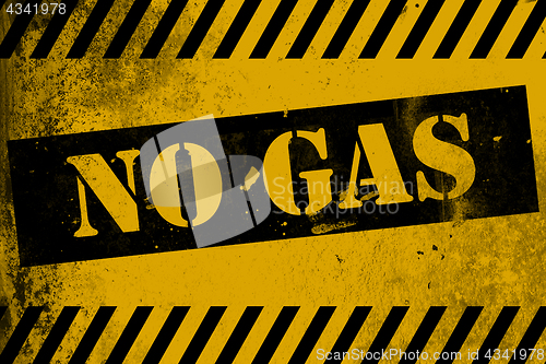 Image of No gas sign yellow with stripes