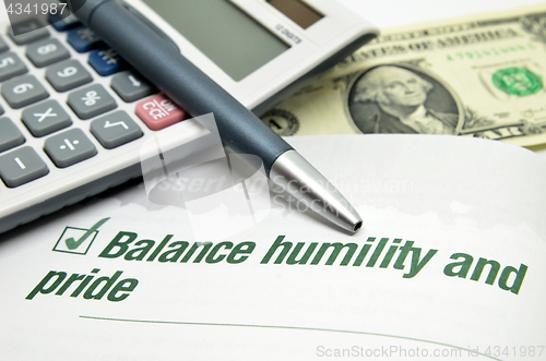 Image of Balance humility and pride