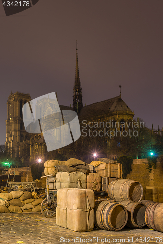 Image of Docks of Notre Dame Cathedral in Paris 