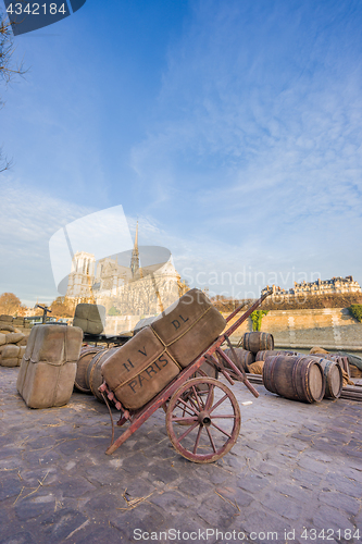 Image of Docks of Notre Dame Cathedral in Paris 