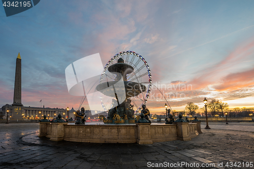 Image of Fountain at Place de la Concorde in Paris 