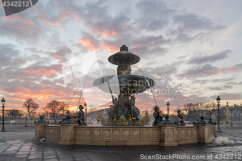 Image of Fountain at Place de la Concorde in Paris 