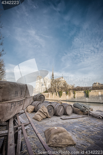 Image of Docks of Notre Dame Cathedral in Paris 