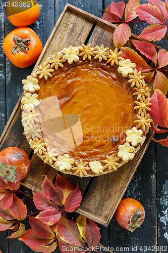 Image of Traditional American pumpkin pie.