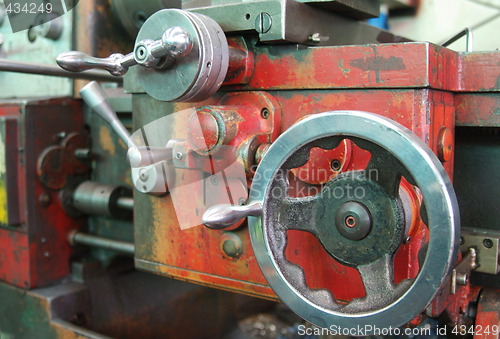 Image of Old steel lathe