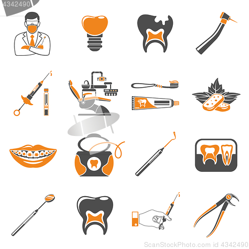 Image of Set Dental Services two color Icons