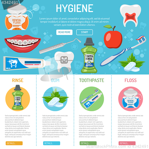 Image of dental hygiene banner and infographics