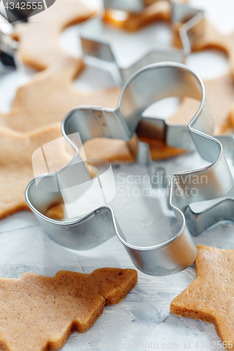 Image of Metal cookie cutters for Christmas cookies.