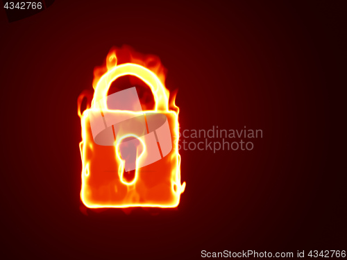 Image of burning lock background