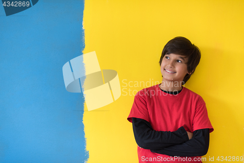 Image of Portrait of a happy young boy