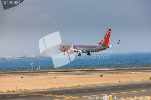 Image of ARECIFE, SPAIN - APRIL, 16 2017: Boeing 737-800 of Jet2 with the