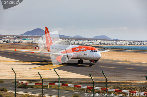 Image of ARECIFE, SPAIN - APRIL, 15 2017: AirBus A320 - 200 of easyjet re