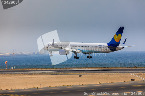 Image of ARECIFE, SPAIN - APRIL, 16 2017: Boeing 757-300 of Condor with t