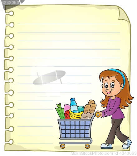 Image of Notepad page with woman shopping