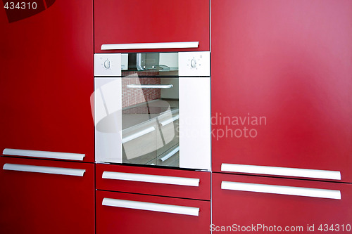 Image of Red oven detail