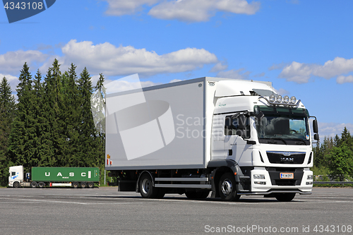 Image of MAN TGM Delivery Truck on a Yard