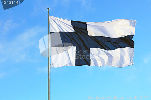 Image of Flag of Finland against Blue Sky