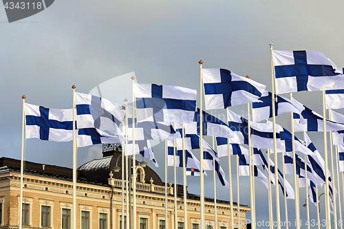 Image of Installation of 100 Flags of Finland