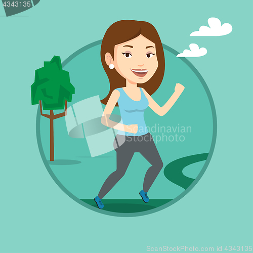 Image of Young woman running vector illustration.