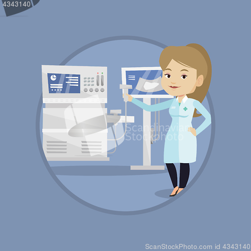 Image of Female ultrasound doctor vector illustration.