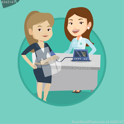 Image of Blood pressure measurement vector illustration.