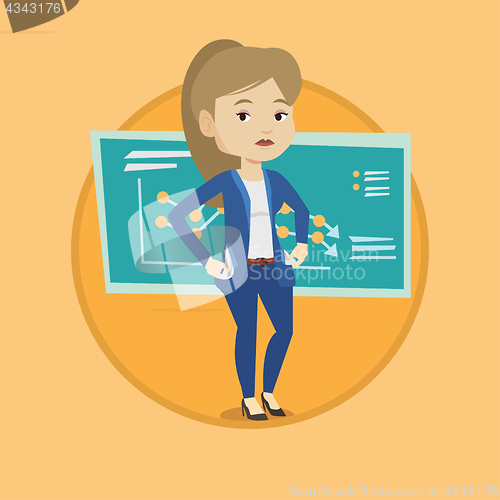 Image of Bancrupt business woman vector illustration.