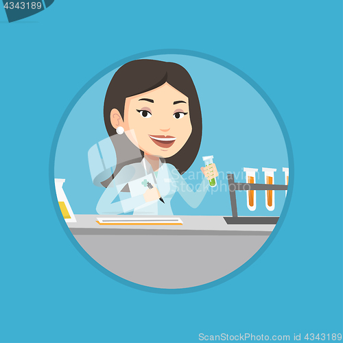 Image of Laboratory assistant working vector illustration.