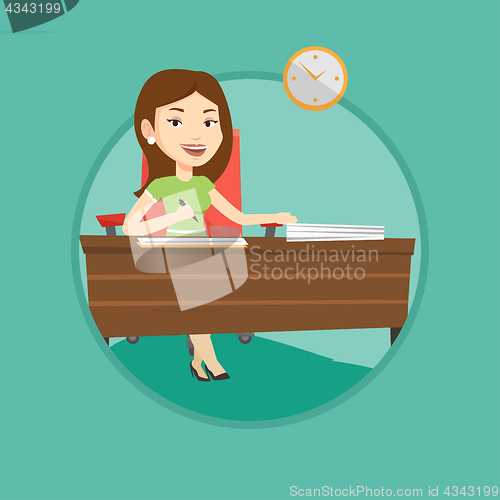 Image of Signing of business documents vector illustration.