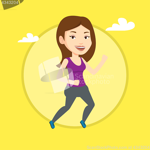 Image of Young woman running vector illustration.