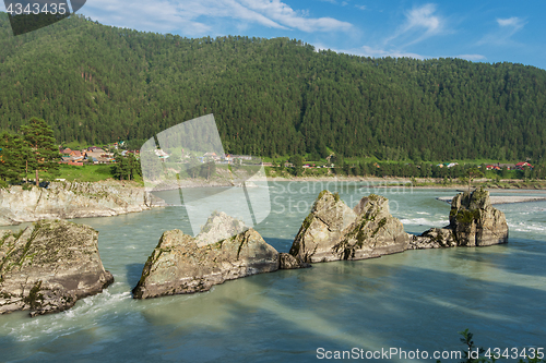 Image of Fast mountain river Katun