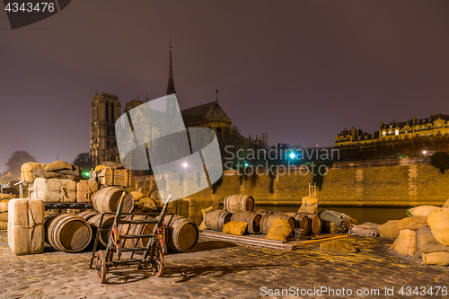 Image of Docks of Notre Dame Cathedral in Paris 