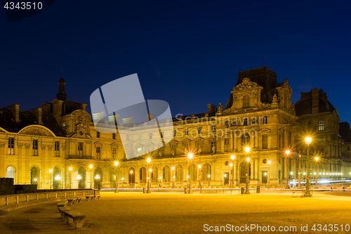 Image of iew of the building of Louvre Museum