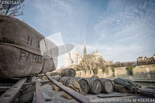 Image of Docks of Notre Dame Cathedral in Paris 