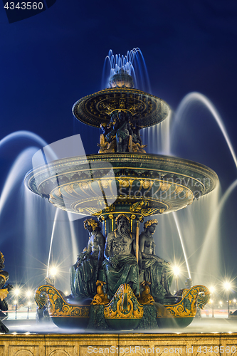 Image of Fountain at Place de la Concorde in Paris France 