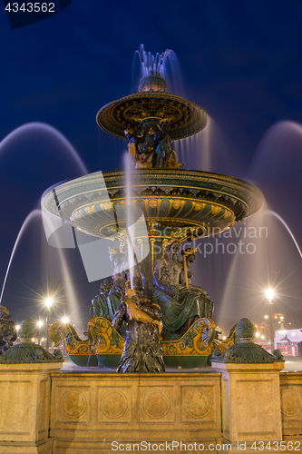 Image of Fountain at Place de la Concorde in Paris France 