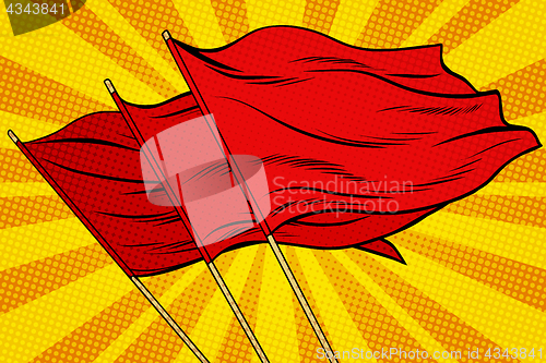 Image of Red flag pop art background