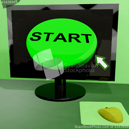 Image of Start Button On Computer Shows Control Or Activating