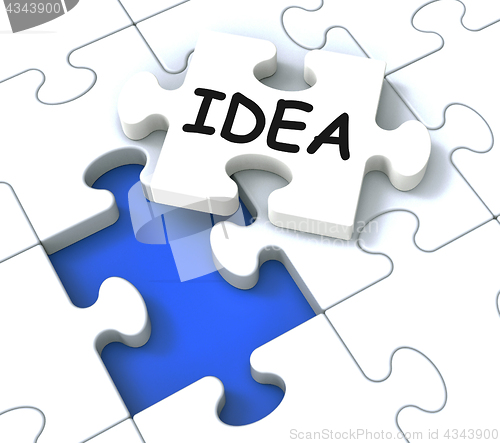 Image of Idea Puzzle Showing Creative Innovations