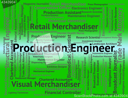 Image of Production Engineer Represents Text Construction And Words