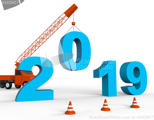 Image of Twenty Nineteen Represents New Year And Annual 3d Rendering