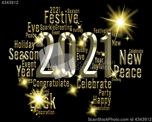 Image of Two Thousand Twenty-One Means Happy New Year And Annual