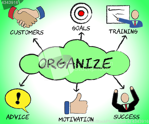 Image of Organize Symbols Indicates Organization Management And Biz
