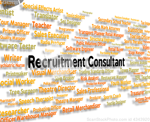 Image of Recruitment Consultant Means Guide Words And Text