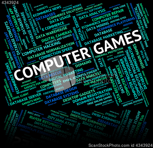 Image of Computer Games Means Play Time And Computers