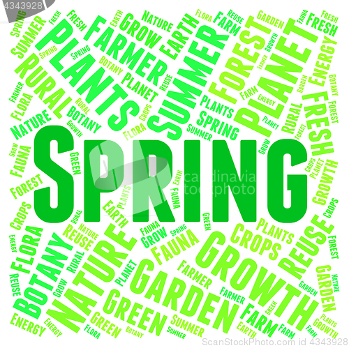 Image of Spring Word Shows Springtide Warmth And Season