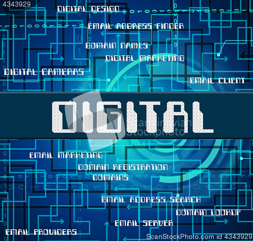 Image of Digital Word Means Technology Digitally And Www
