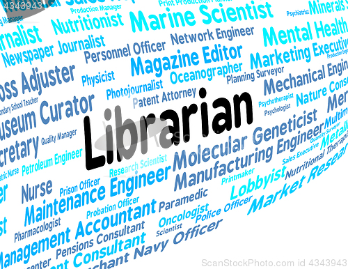 Image of Librarian Job Shows Text Employment And Hire