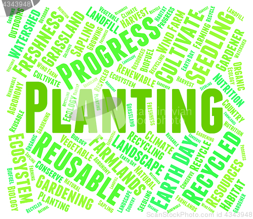 Image of Planting Word Indicates Cultivation Grow And Growth