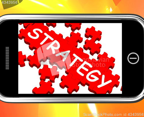 Image of Strategy On Smartphone Showing Strategic Vision