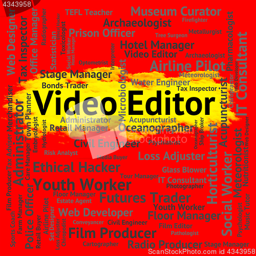 Image of Video Editor Means Motion Picture And Editing